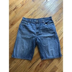 Levis Mens 569 Jean Shorts Blue Size 38 Loose Straight Denim Skate Grunge HipHop